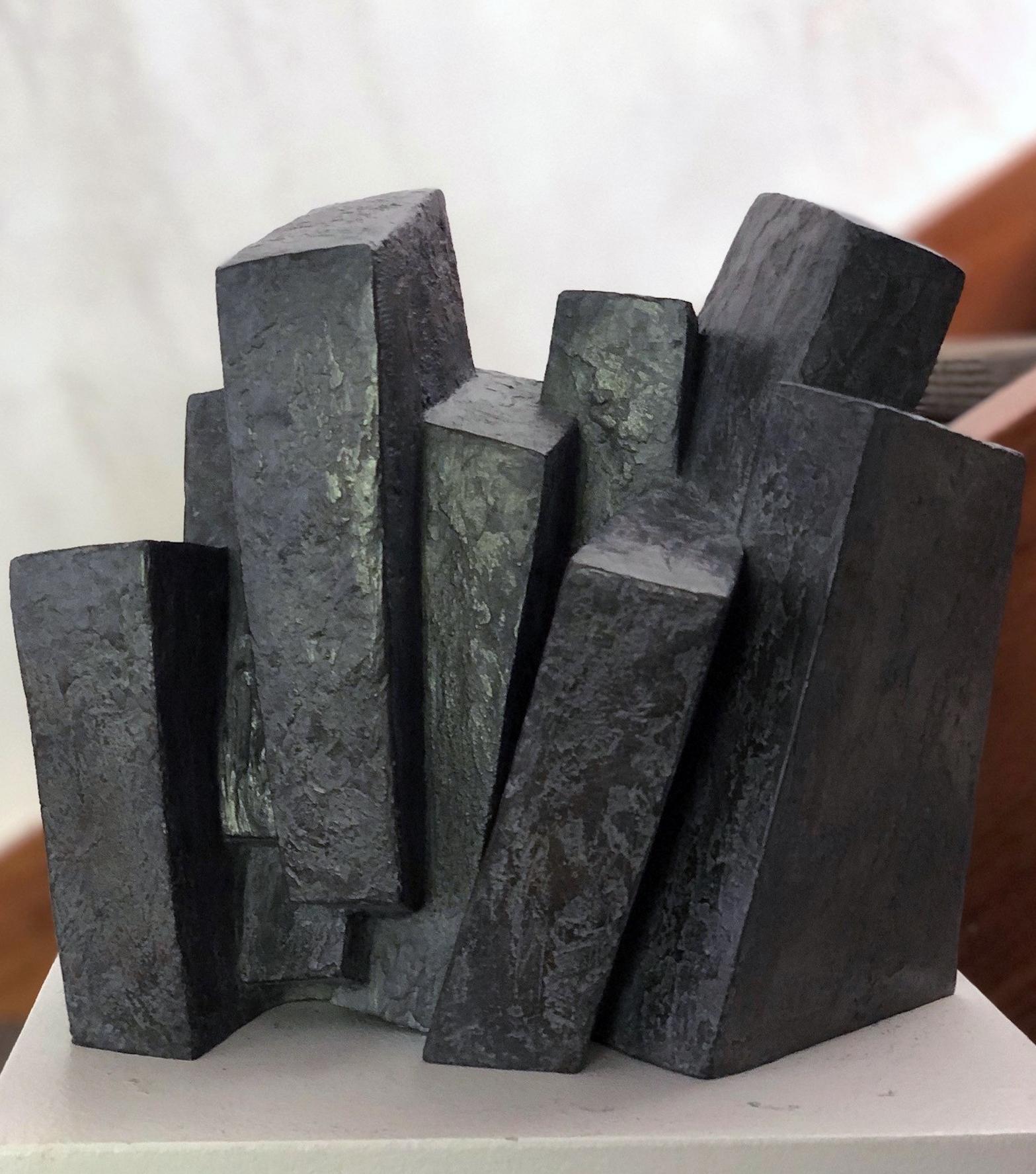 Suspension II is a unique bronze sculpture by contemporary artist Delphine Brabant, dimensions are 24 × 31 × 23 cm (9.4 × 12.2 × 9.1 in). 
The sculpture is signed and comes with a certificate of authenticity.

As she alternates between vertical and