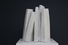 Together (Ensemble) by Delphine Brabant - abstract sculpture, resin, white