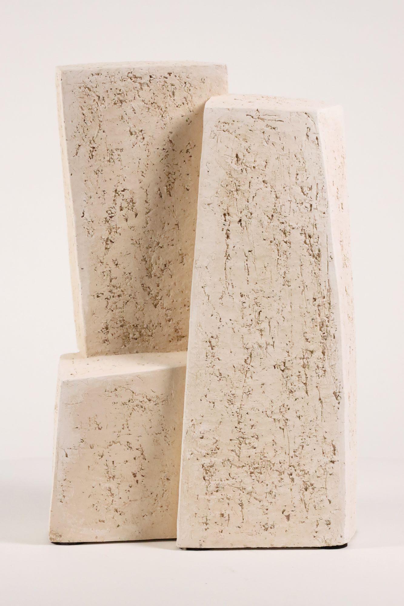 Union V by Delphine Brabant - Abstract geometric sculpture, terracotta, white For Sale 5