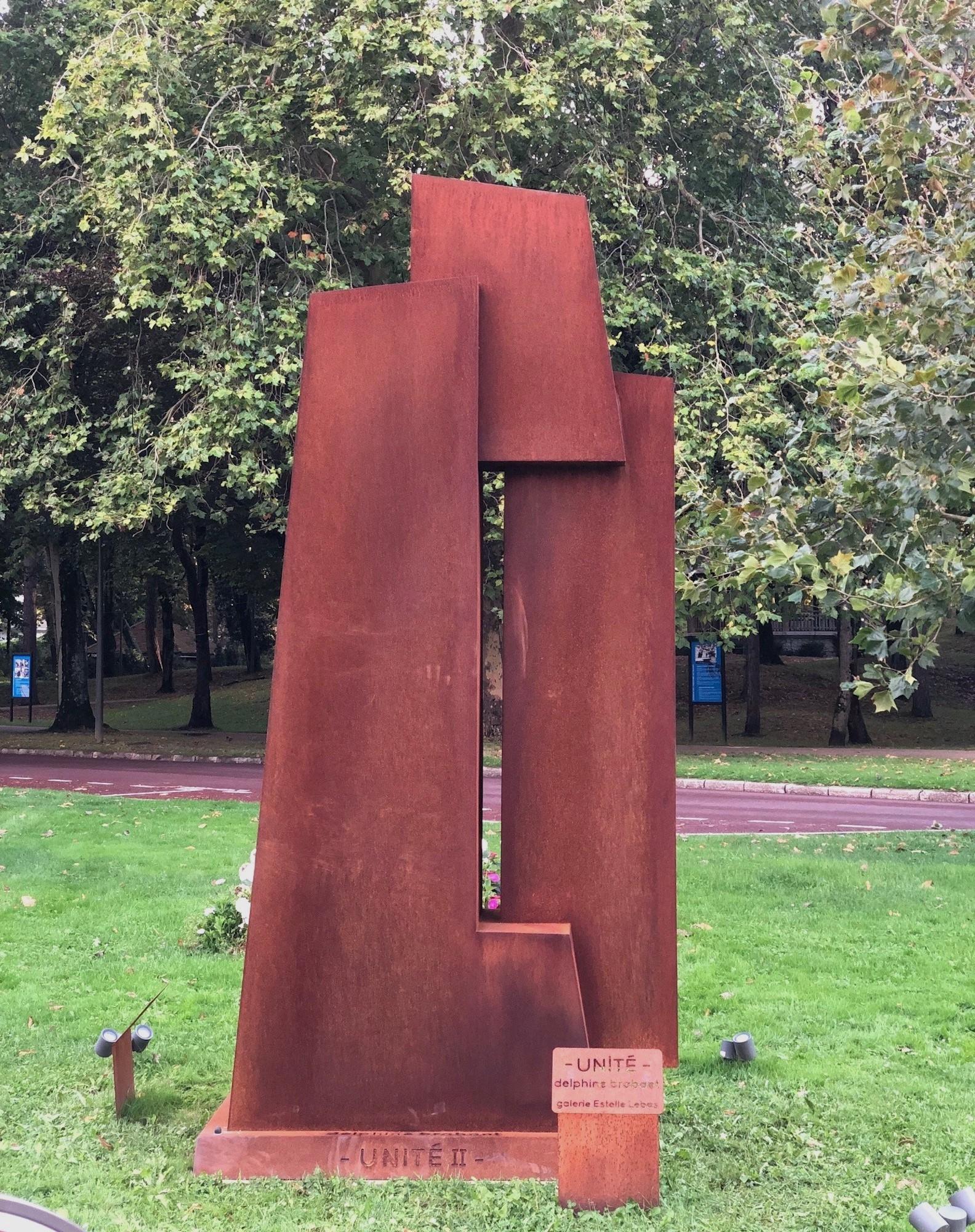 Unity II by Delphine Brabant - Abstract sculpture, corten steel, monumental For Sale 2