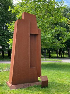 Sculpture abstraite Unity II de Delphine Brabant, acier Corten, monumental