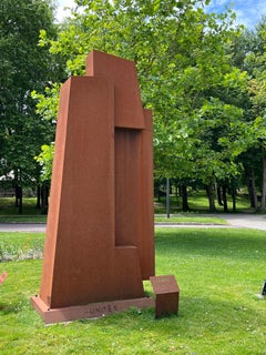 Unity II by Delphine Brabant - Abstract sculpture, corten steel, monumental