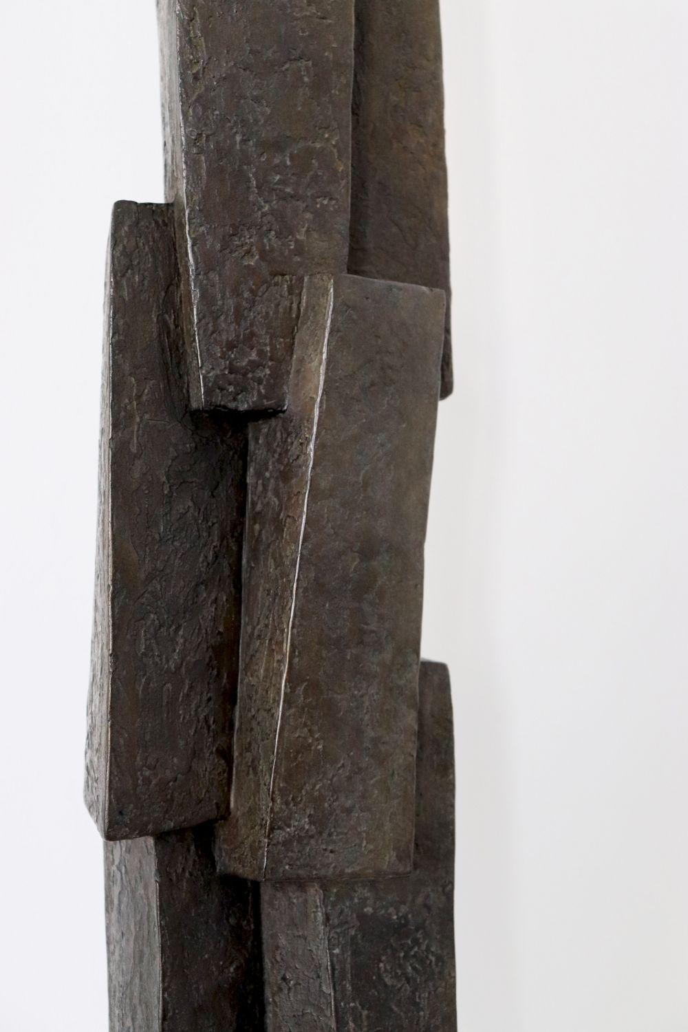 Unity III by Delphine Brabant - Abstract geometric bronze sculpture, balance For Sale 3