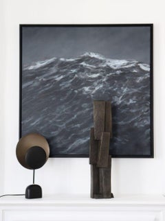 Unity III di Delphine Brabant - Scultura geometrica astratta, colonna in bronzo