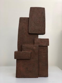 Unity IV, Delphine Brabant - abstract geometric sculpture, terracotta