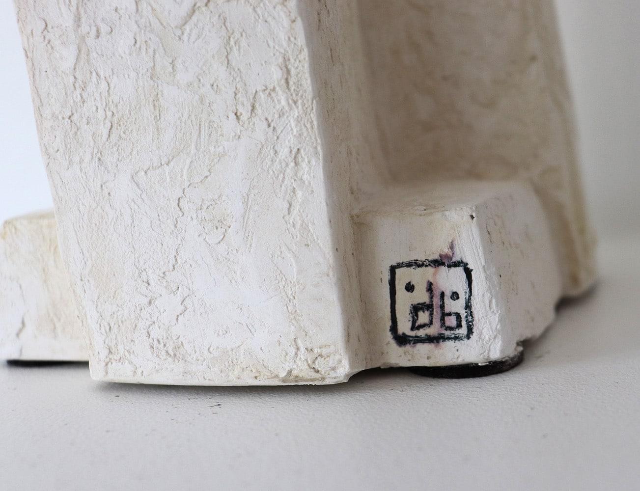 Unity VIII by Delphine Brabant - Abstract geometric sculpture, plaster, white For Sale 13