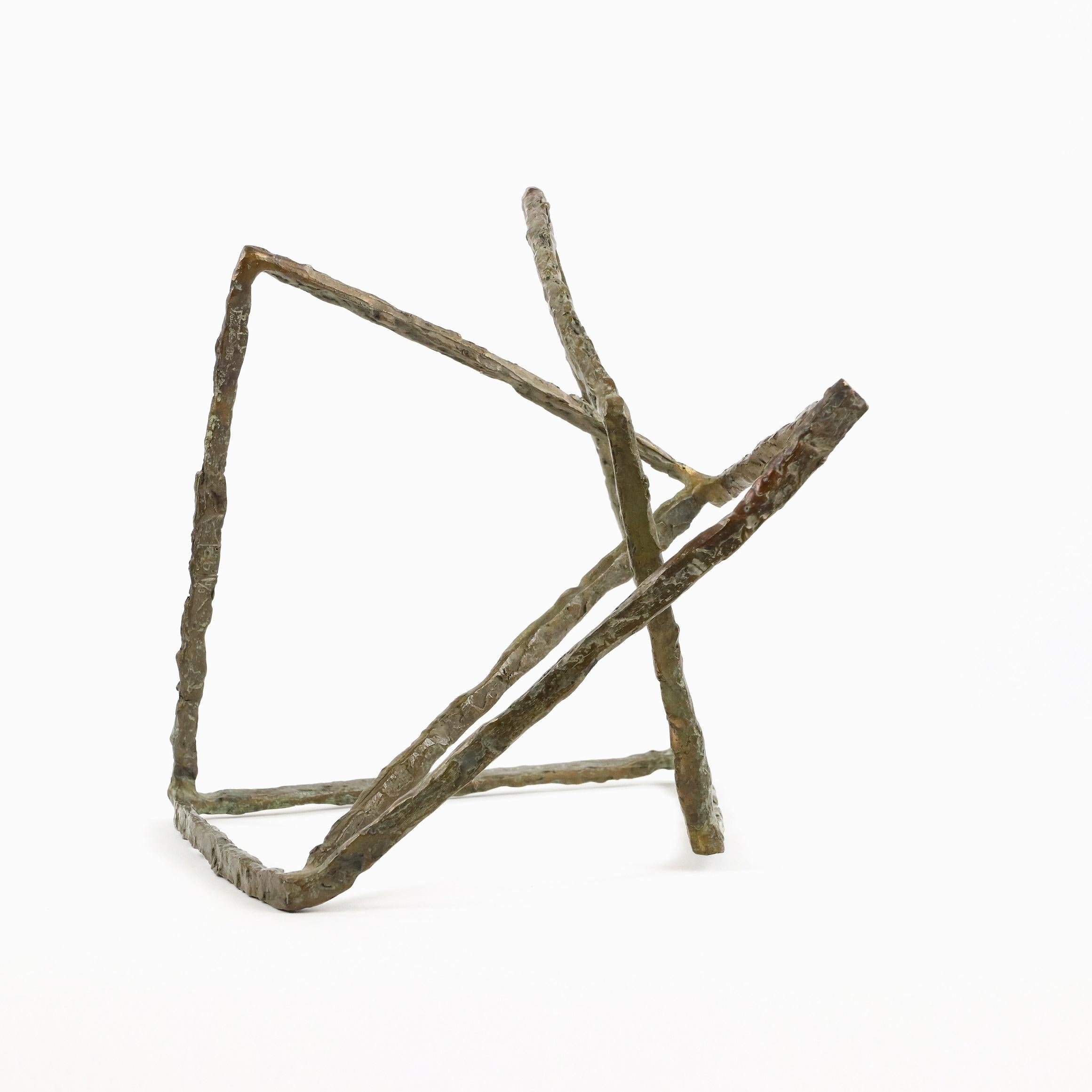 Variation is a bronze sculpture by French contemporary artist Delphine Brabant. 
Bronze, 25 cm × 28 cm × 25 cm. Limited edition of 8.
In this series the artist is playing on the lines and the shapes, rectangular or square, giving depth to the
