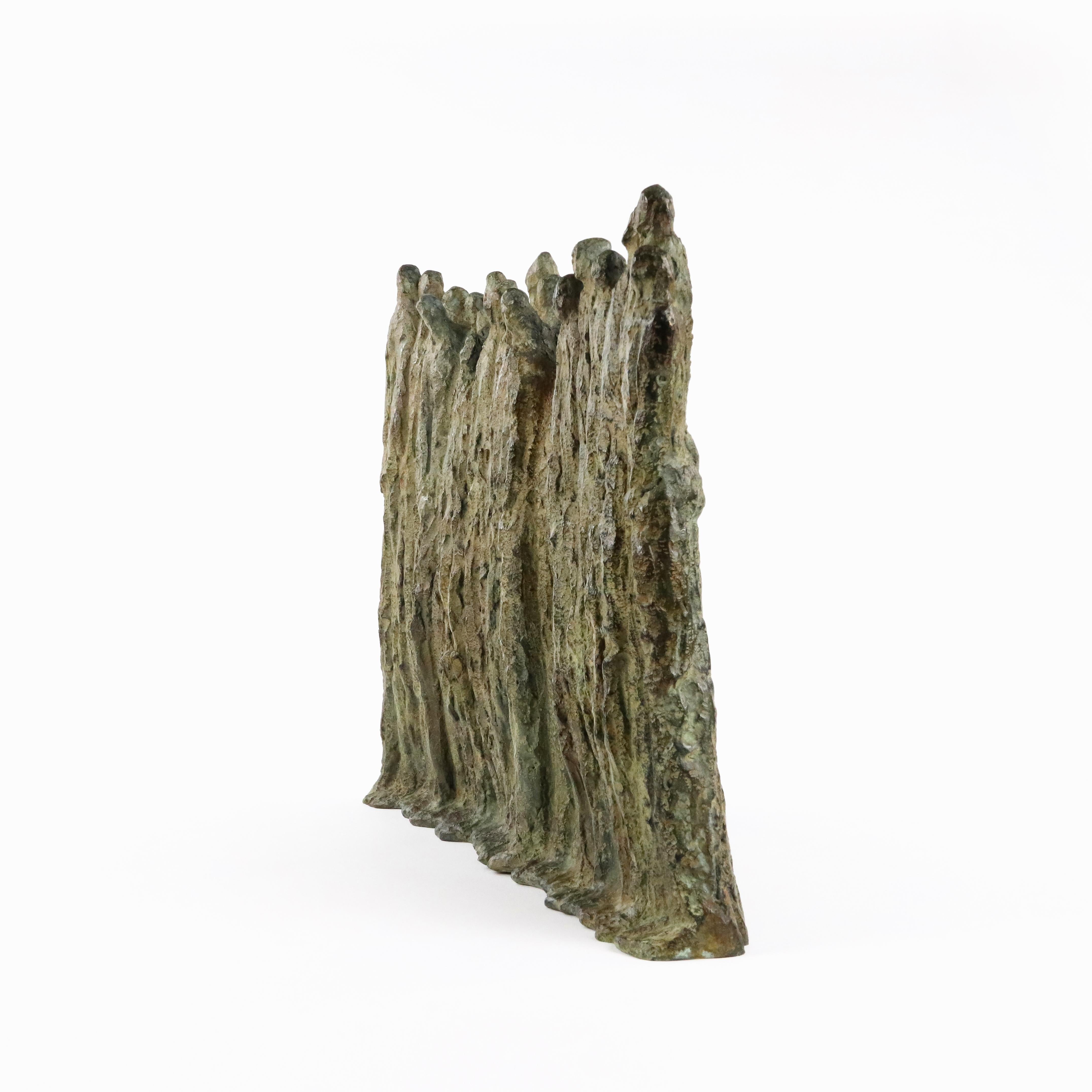 Wall by Delphine Brabant - bronze sculpture, semi-abstract, group of figures For Sale 8