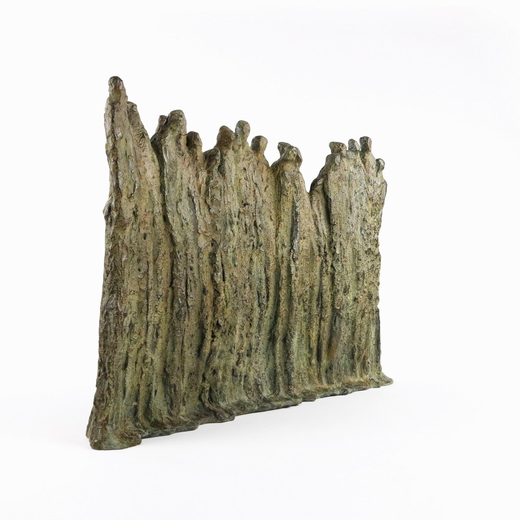 Wall by Delphine Brabant - Contemporary bronze sculpture, semi-abstract, human For Sale 1