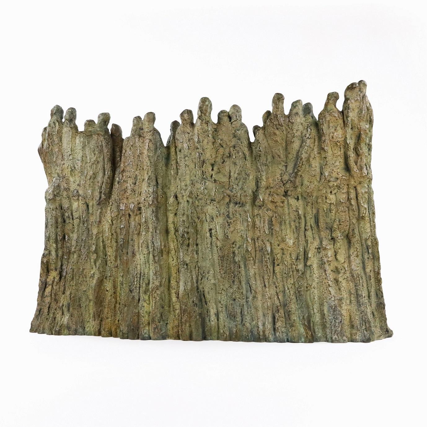 Wall by Delphine Brabant - Contemporary bronze sculpture, semi-abstract, human For Sale 3