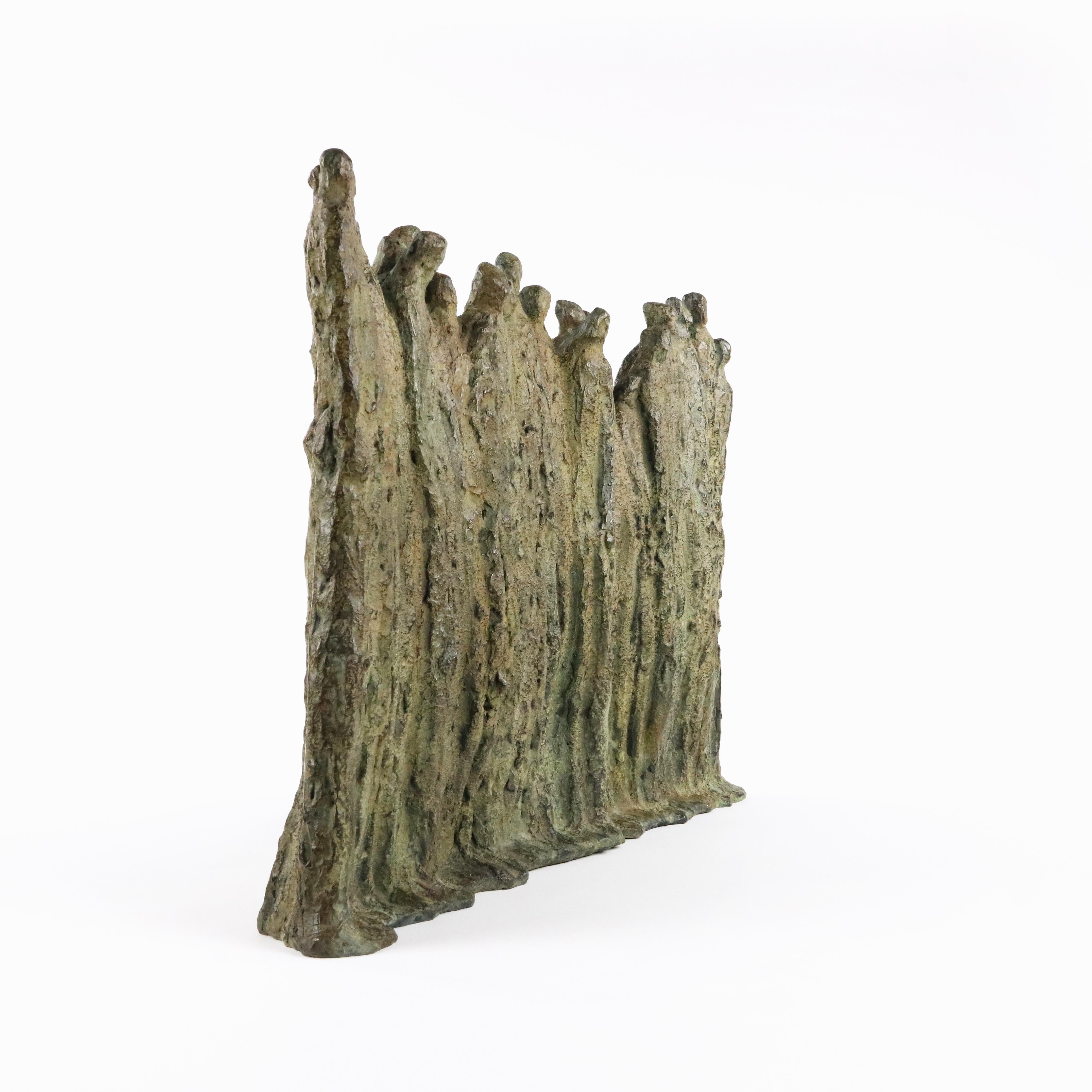 Wall by Delphine Brabant - Contemporary bronze sculpture, semi-abstract, human For Sale 5