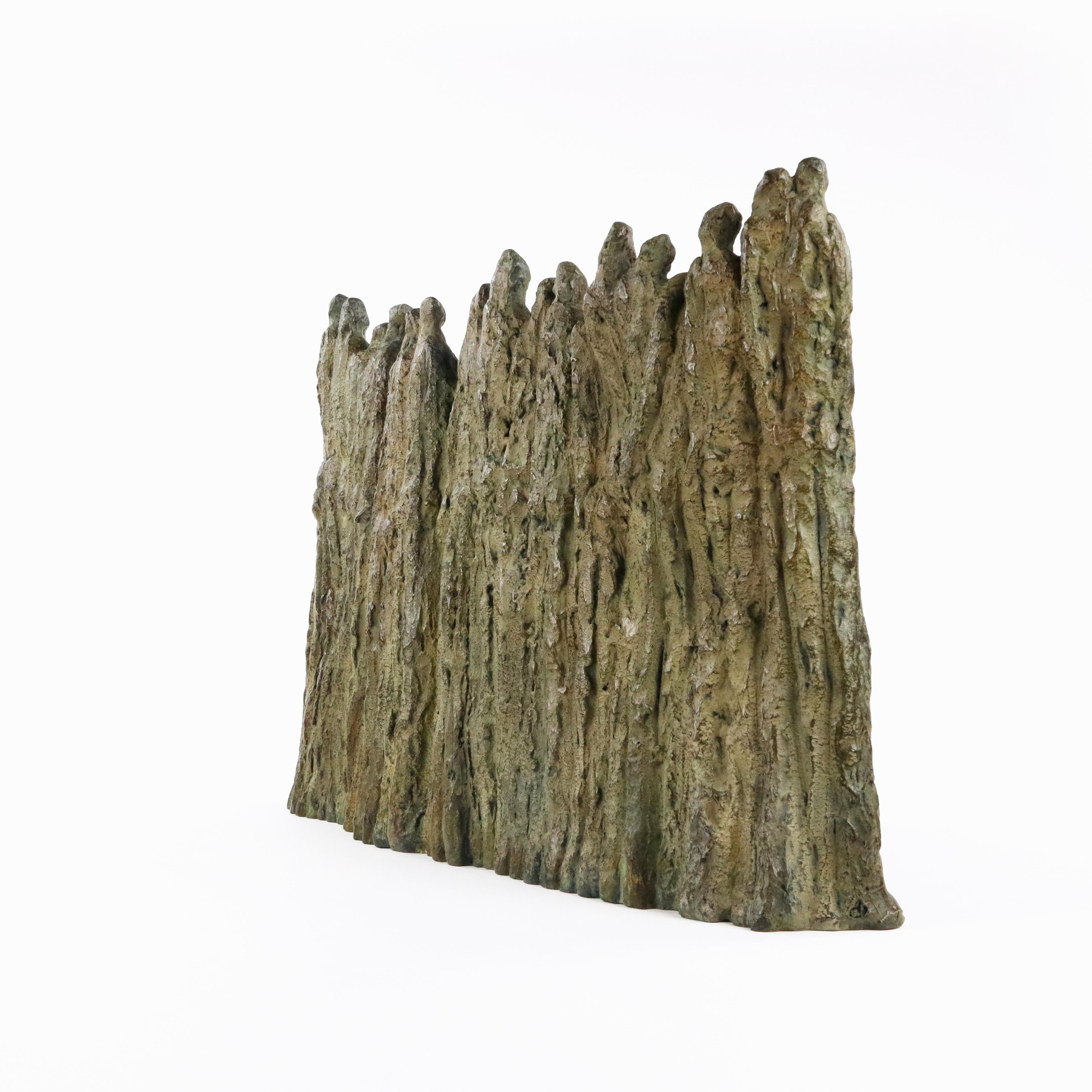 Wall by Delphine Brabant - Contemporary bronze sculpture, semi-abstract, human For Sale 6