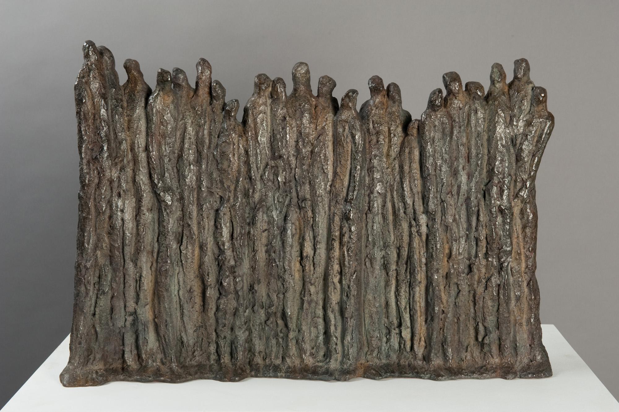 Wall is a bronze sculpture by contemporary artist Delphine Brabant, dimensions are 37 × 56 × 7 cm (14.6 × 22 × 2.8 in). 
The sculpture is signed and numbered, it is part of a limited edition of 8 editions and comes with a certificate of
