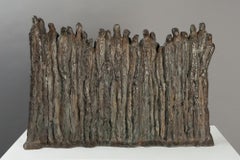 Wall by Delphine Brabant - Contemporary bronze sculpture, semi-abstract, human