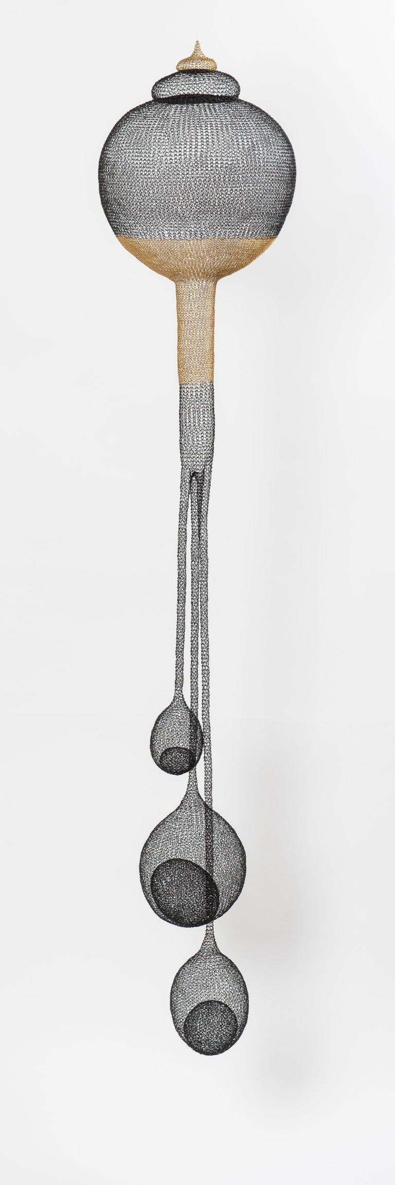 Delphine Grandvaux "Ilode", Black Golden Metal HandWoven Round