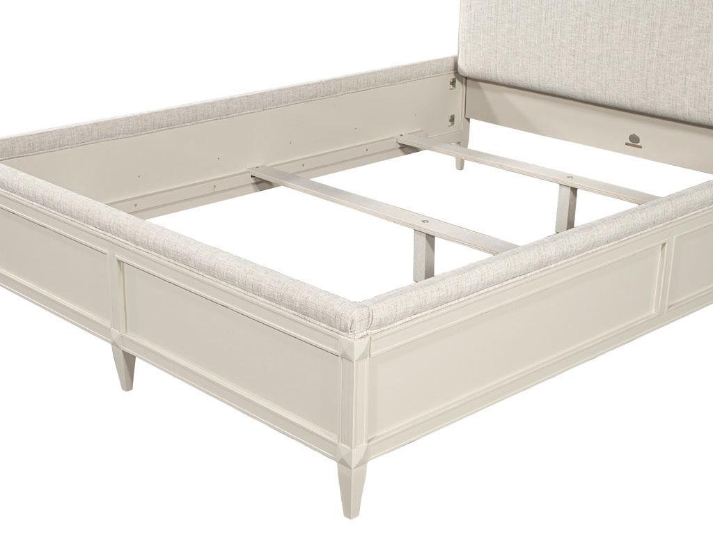 Delphine Queen Size Bed Frame by Baker Furniture in Taupe Lacquered Finish For Sale 4