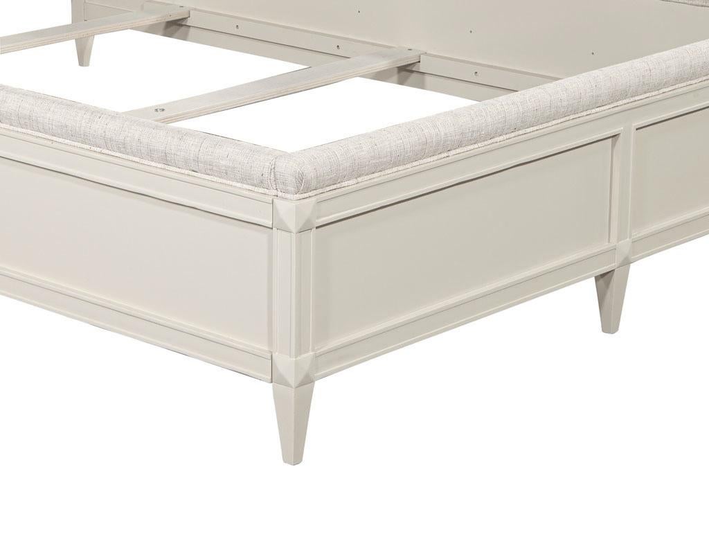 Delphine Queen Size Bed Frame by Baker Furniture in Taupe Lacquered Finish For Sale 7