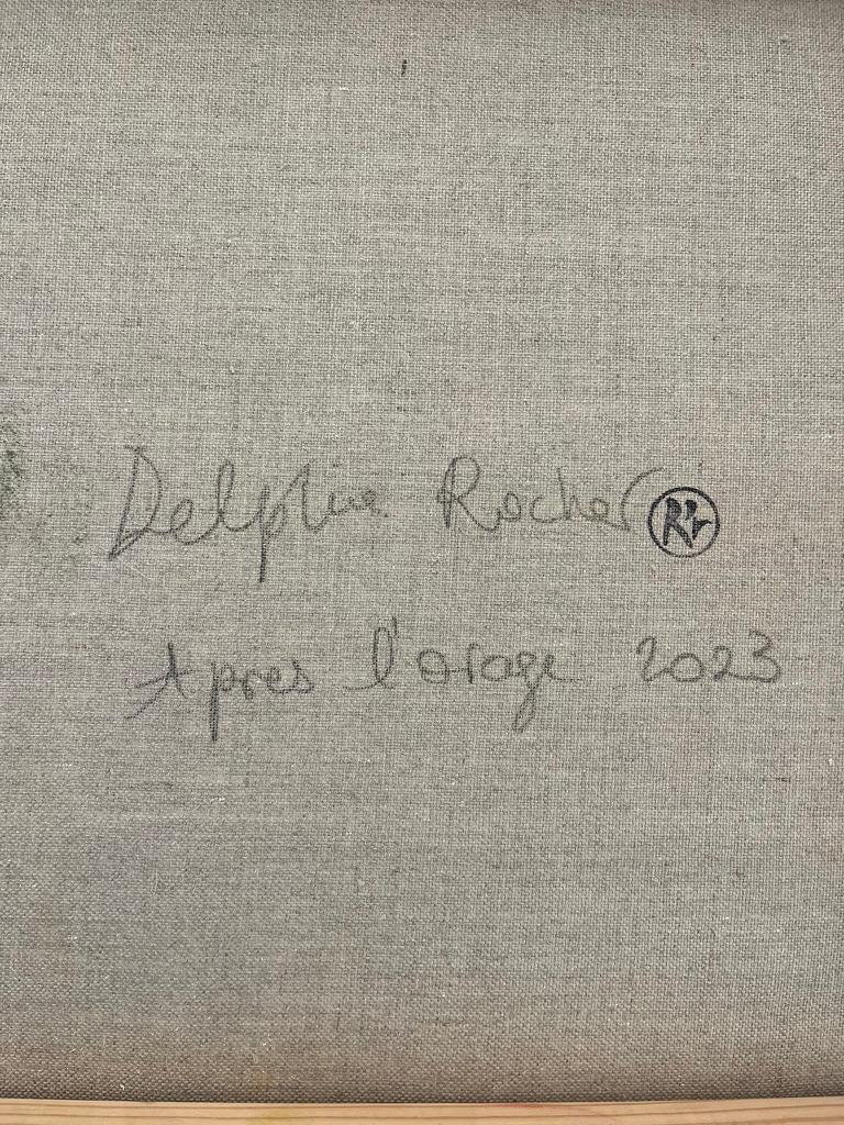 Tauchen Sie ein in dieses zarte Gemälde von Delphine Rocher, mit so herrlichen Farben.
Der Titel dient nur als Tür für Ihre Fantasie ...
Auf der Rückseite vom Künstler signiert.
Kann ungerahmt bleiben, da die Ränder vollständig bemalt sind