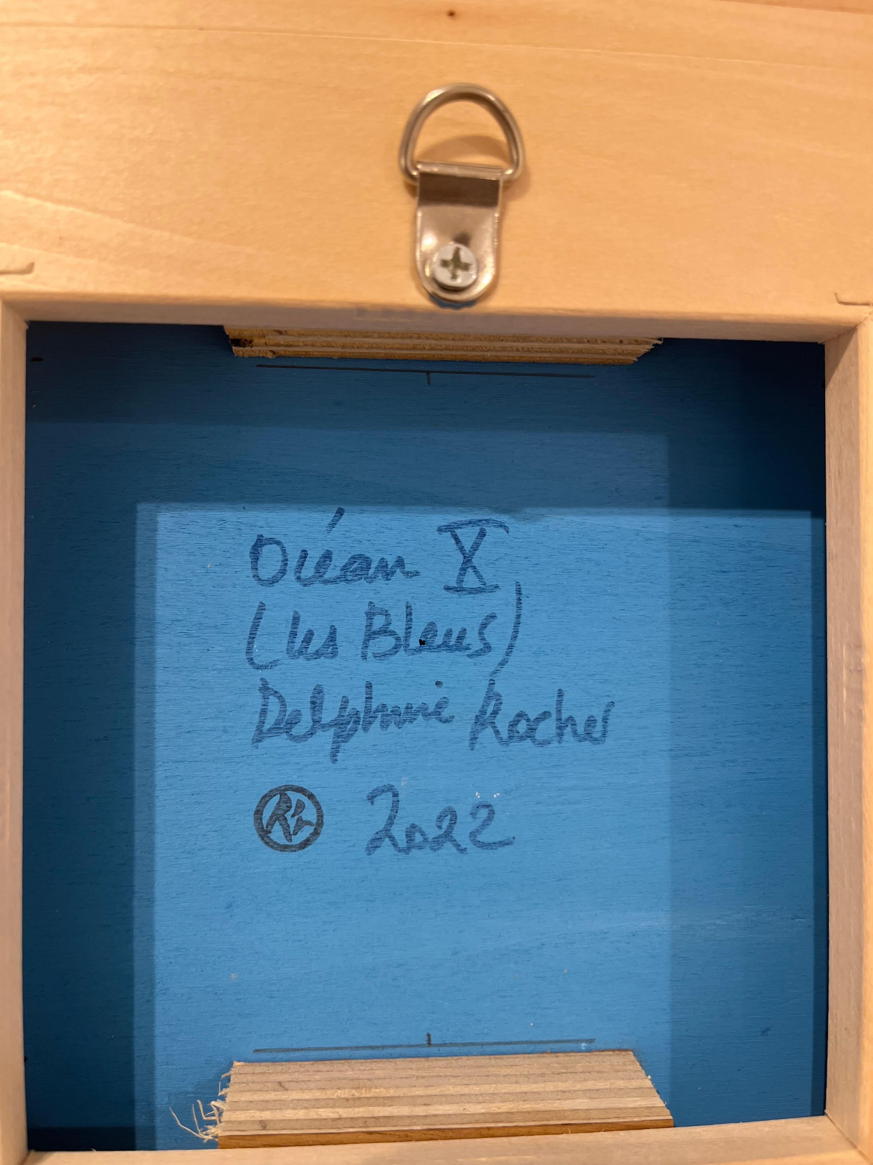 BLEU OCEAN X - Painting by Delphine Rocher