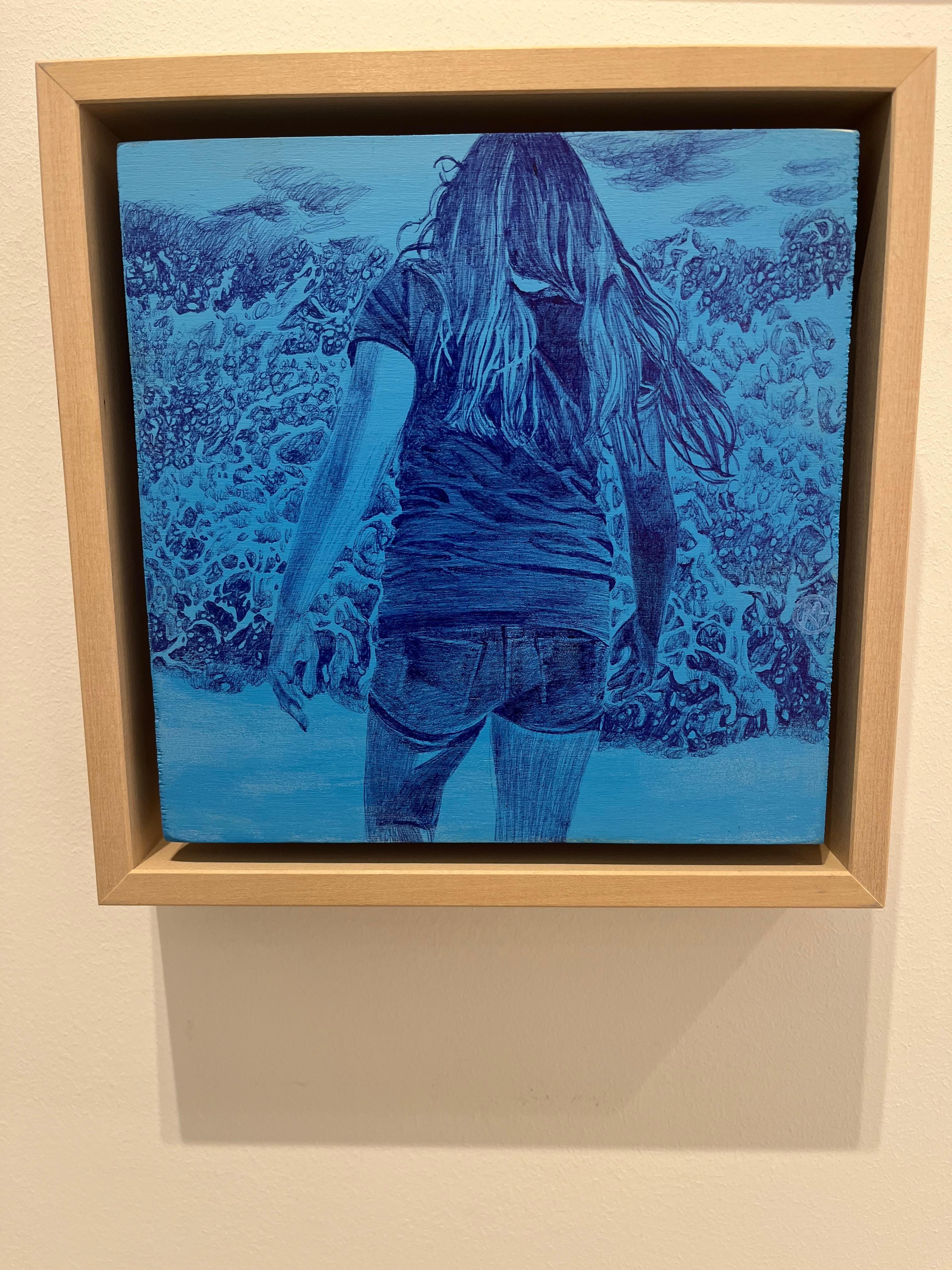 BLEU OCEAN - XX – Painting von Delphine Rocher