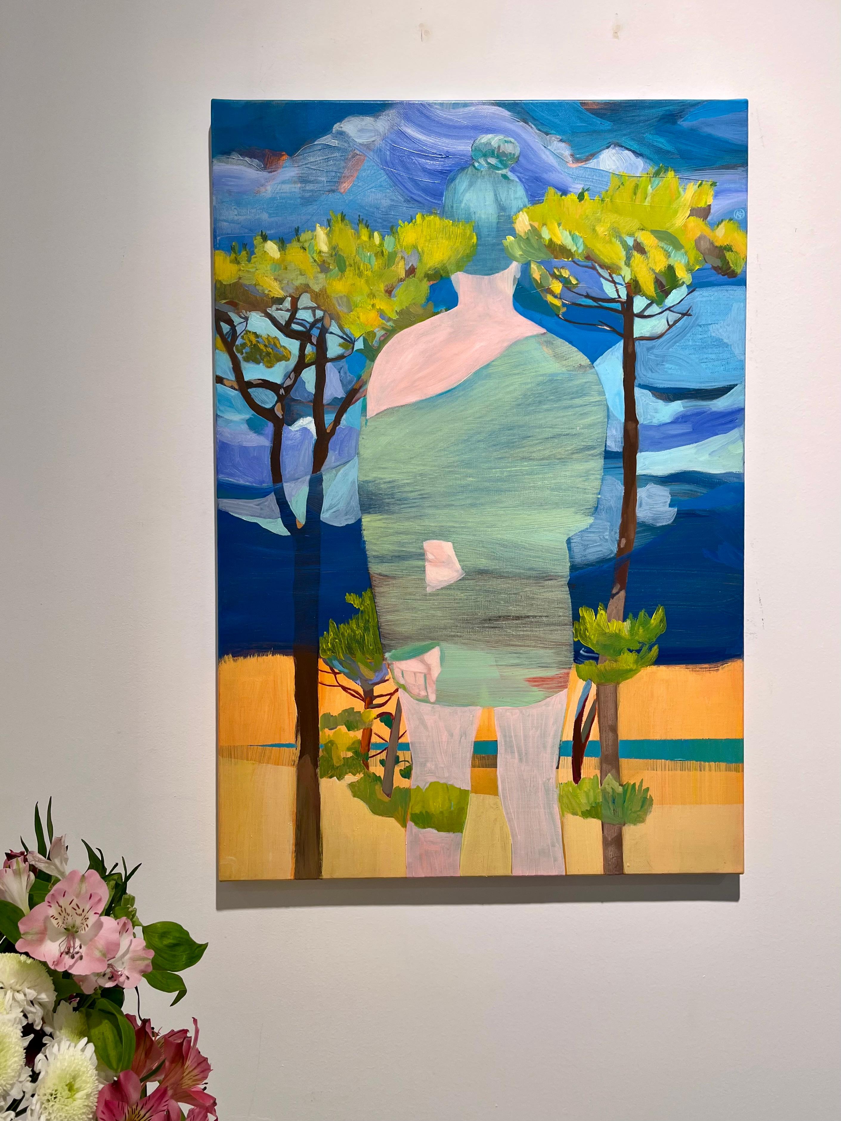 La Mer est calme - Painting by Delphine Rocher