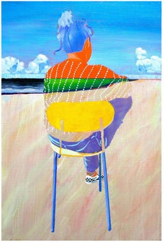 Sur le sable, face à la mer