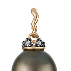 Delphine Tahitian Baroque Pearl Diamond 14k Gold Pendant