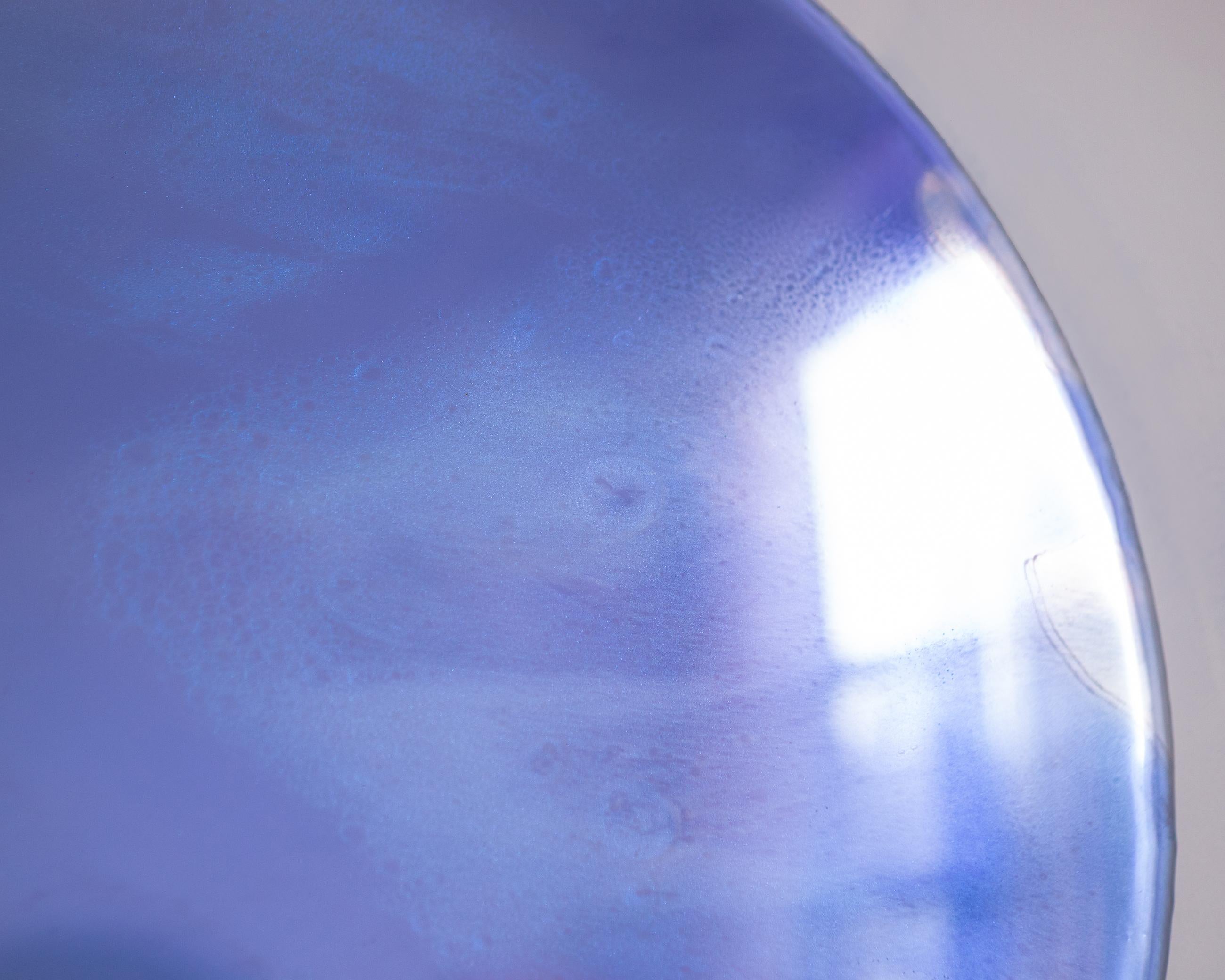 Delphinium by Courtney Kinnare, Purple Mirrored Glass Contemporary Wall Art In New Condition For Sale In New York, NY