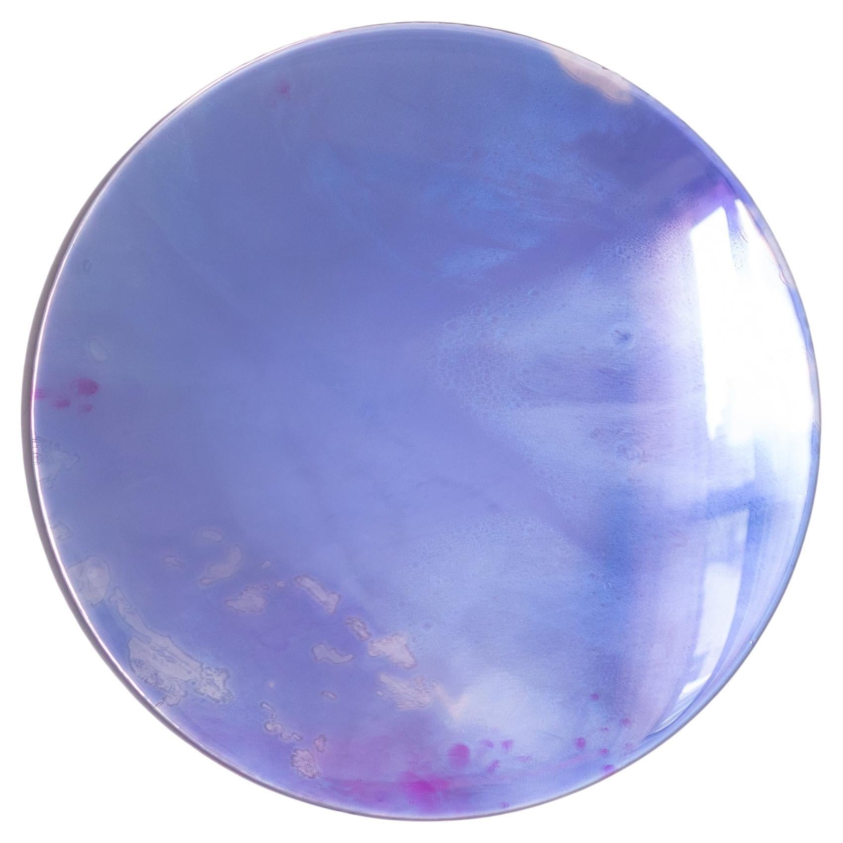 Delphinium by Courtney Kinnare, Purple Mirrored Glass Contemporary Wall Art
