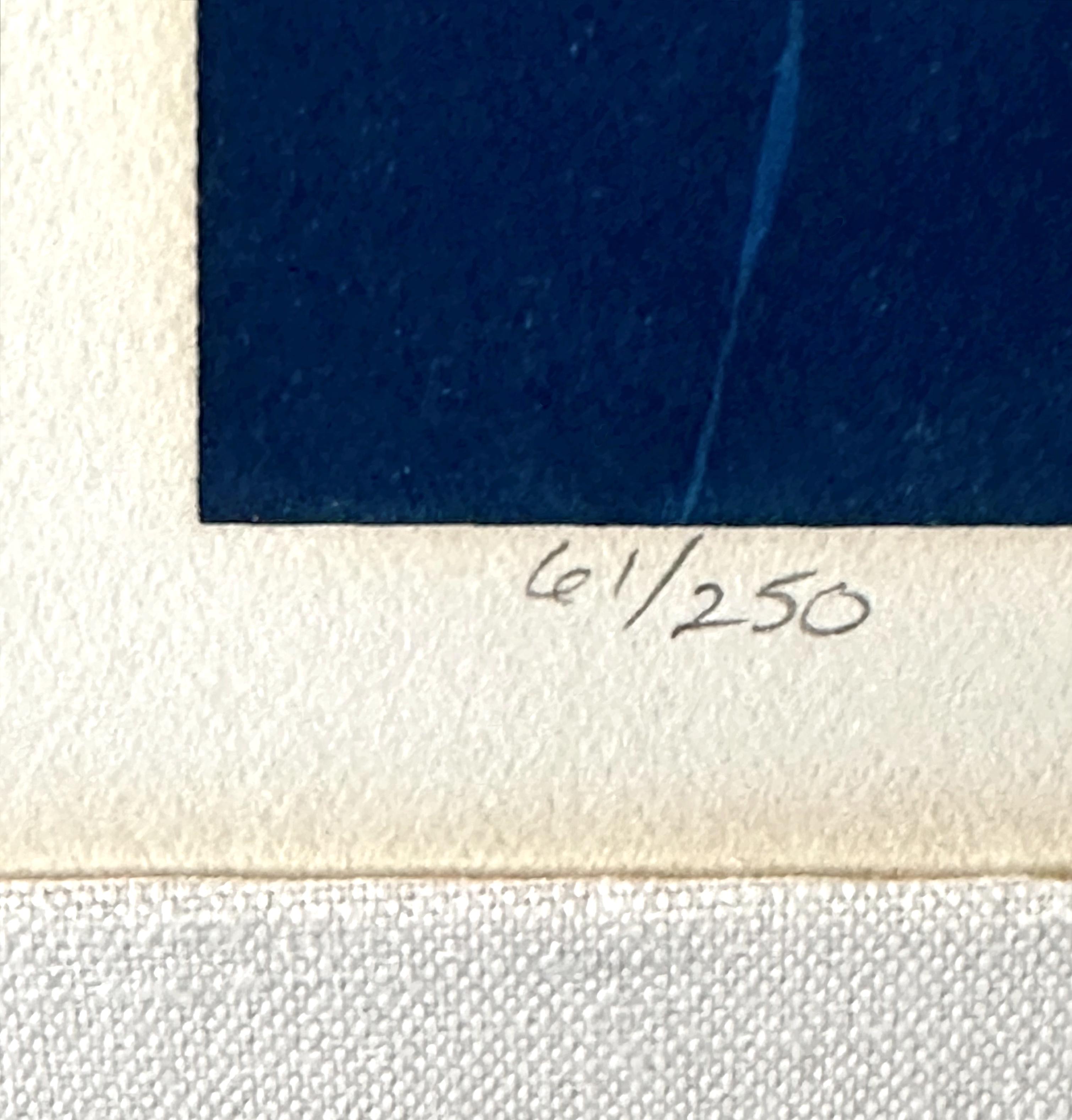 „Delphinium“ von Eyvind Earle Serigraphie auf Papier, signiert und nummeriert, gerahmt (amerikanisch) im Angebot