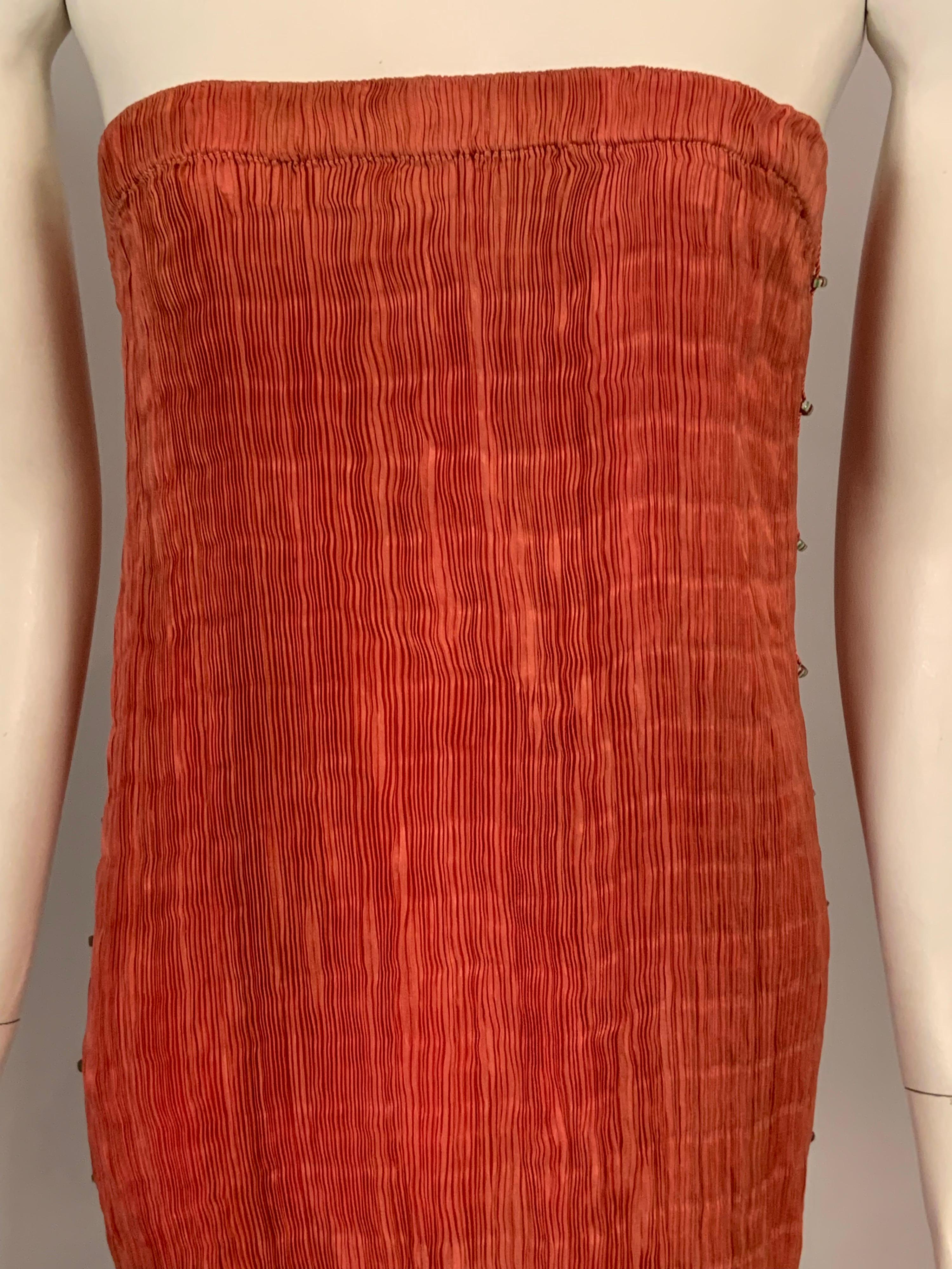 Red Delphos Venezia Fortuny Style Strapless Dress or Long Skirt