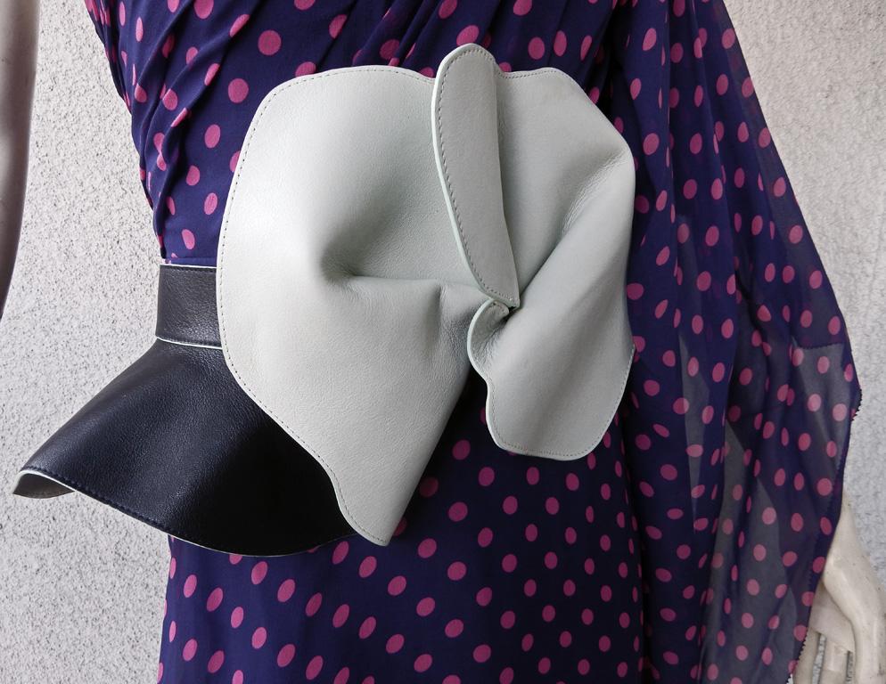 Delpozo Dreamy One-Shoulder Polka Dot Dramatic Silk Chiffon Gown For Sale 2