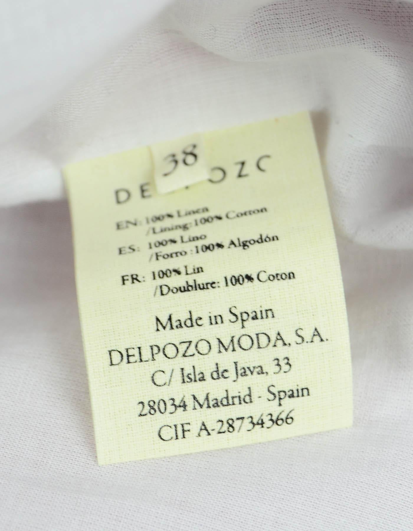 Women's Delpozo Fuschia Fluted Linen Bell Sleeve Coat sz FR38 rt. $2, 650