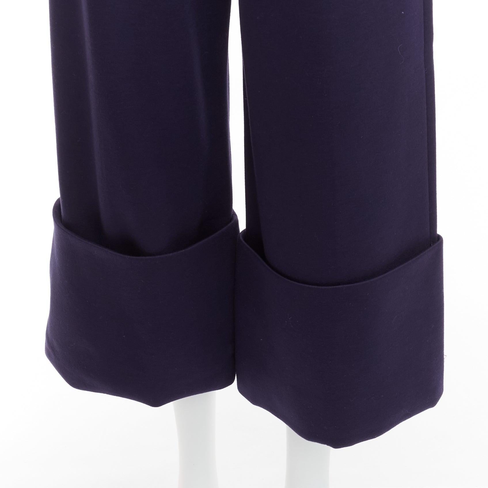 DELPOZO navy viscose sailor style rolled cuffs cropped wide leg pants FR36 S
Reference: LNKO/A02284
Brand: Delpozo
Material: Viscose
Color: Navy
Pattern: Solid
Closure: Zip Fly
Extra Details: Pocket at right at back.
Made in: