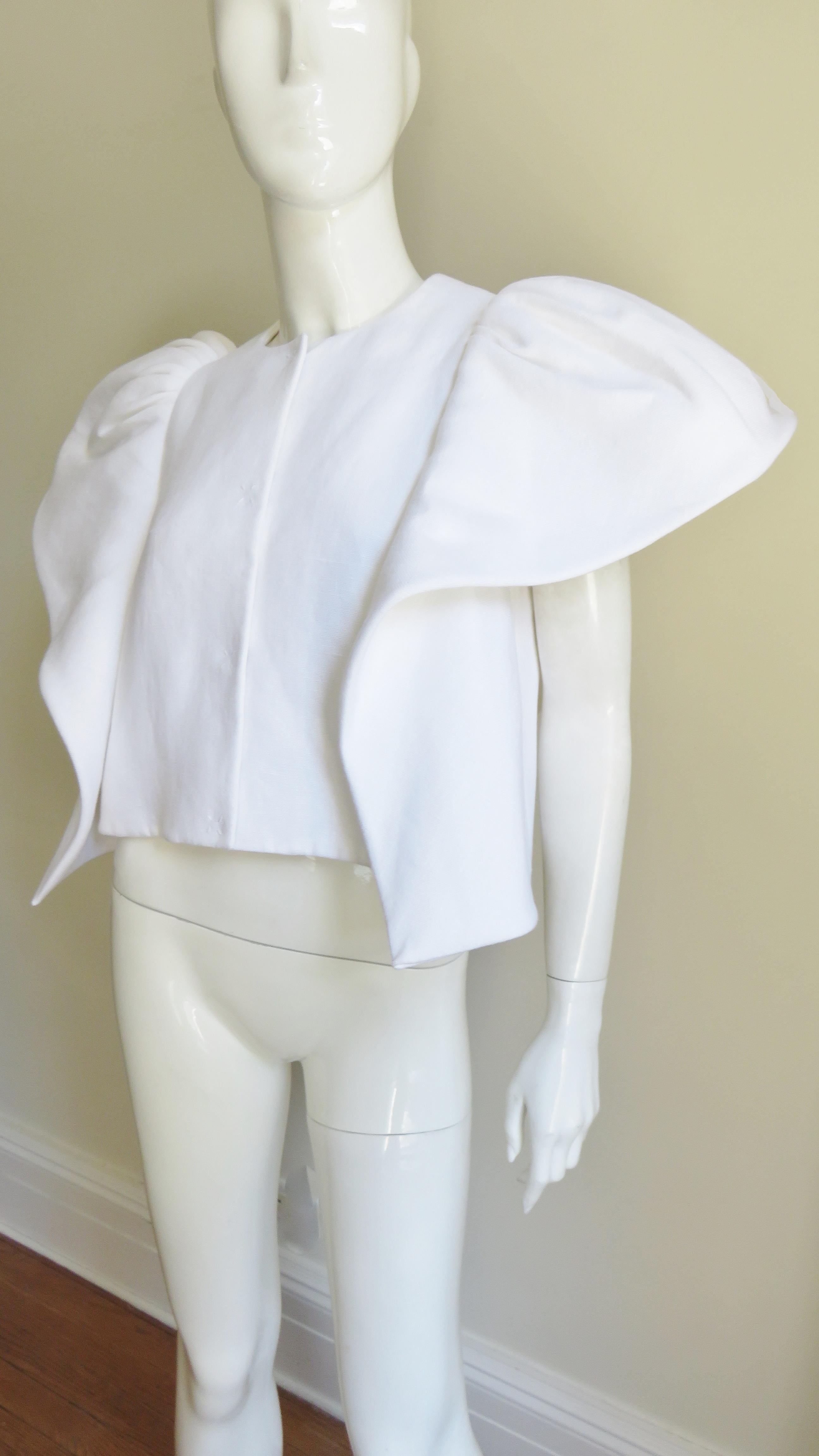Delpozo Sculptural Linen Jacket For Sale at 1stDibs