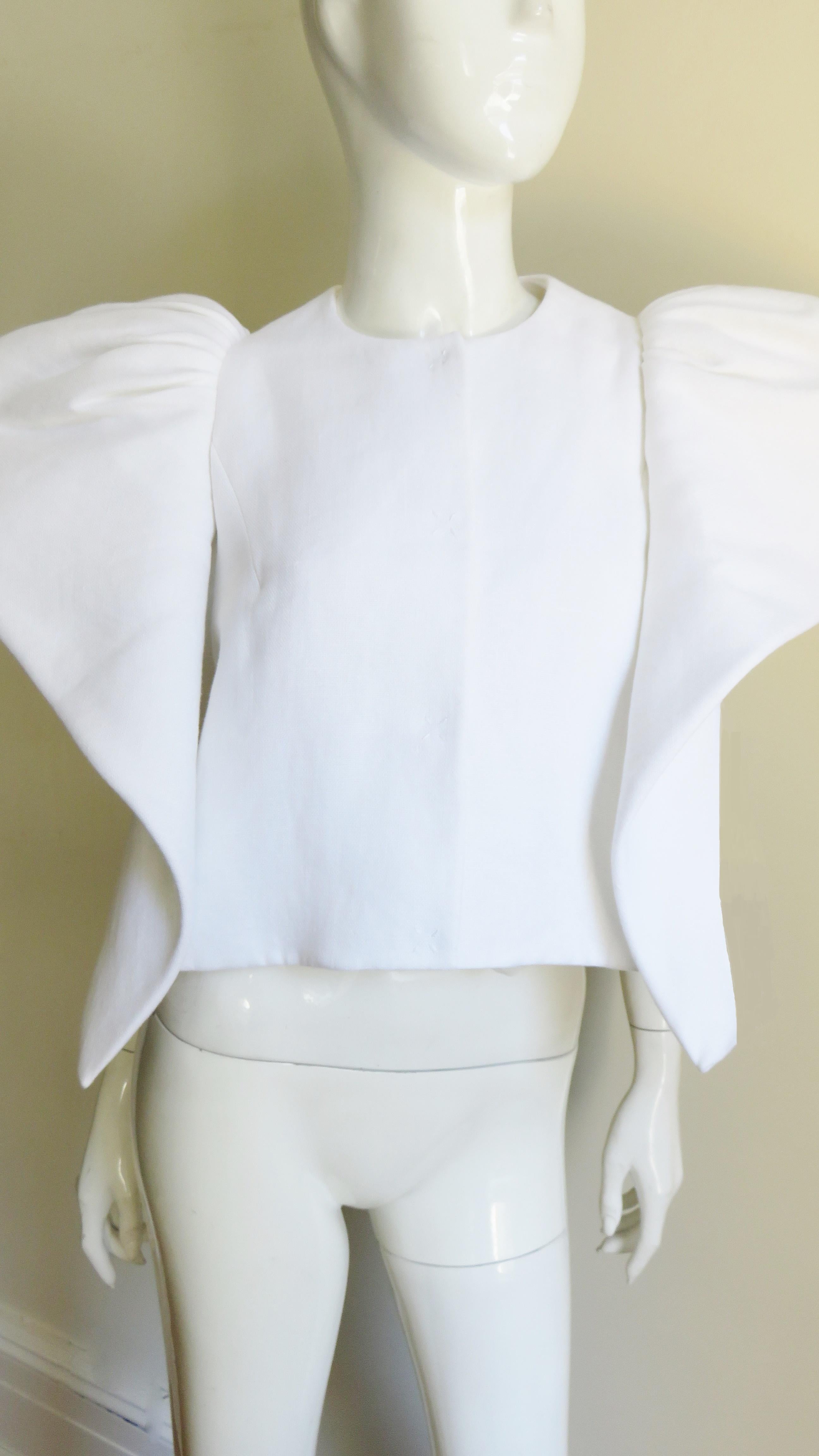 Gray Delpozo Sculptural Linen Jacket For Sale