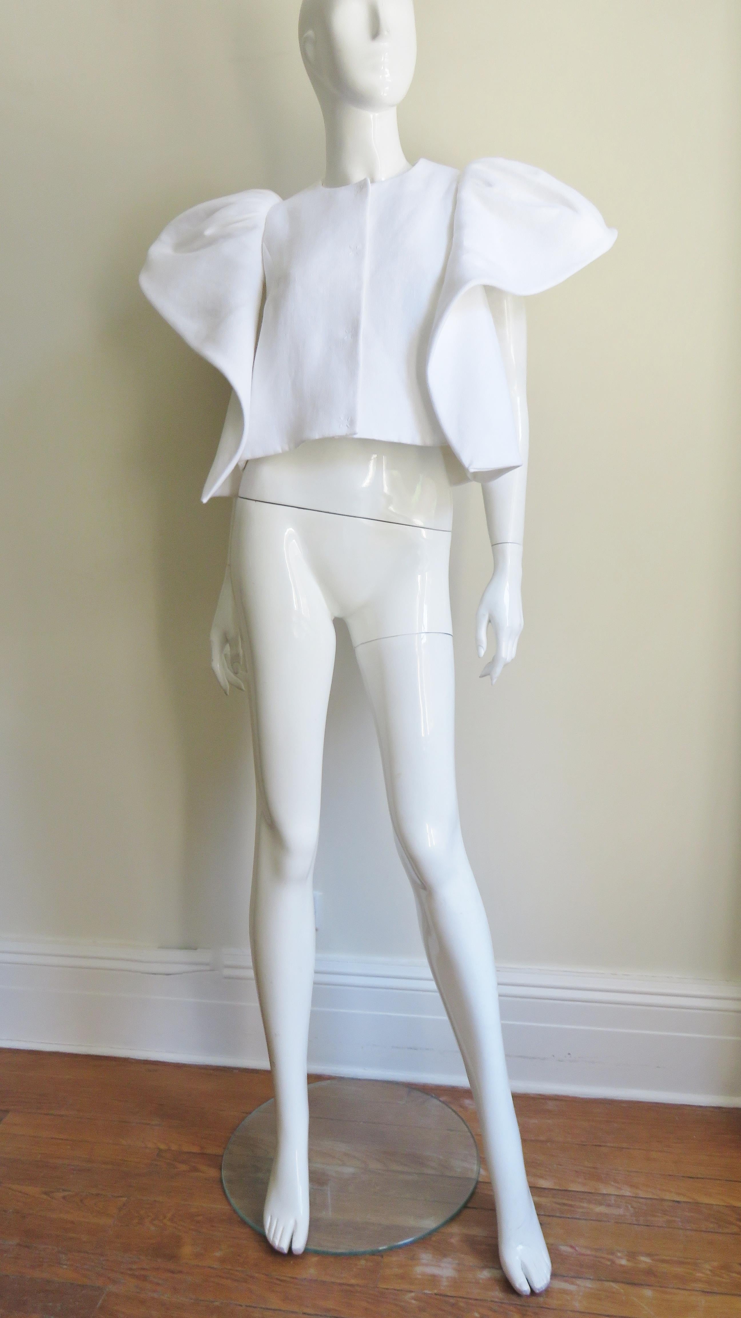Delpozo Sculptural Linen Jacket For Sale 2