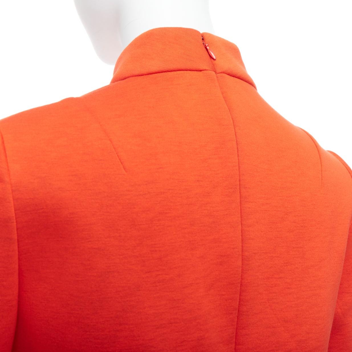 DELPOZO tangerine orange scuba fabric hi neck crop top FR34 XS For Sale 2