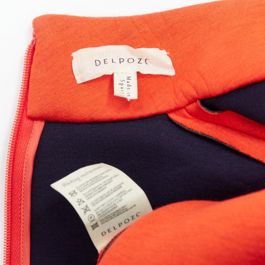 DELPOZO tangerine orange scuba fabric hi neck crop top FR34 XS For Sale 3