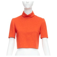 Delpozo arancione mandarino in tessuto scuba con collo alto FR34 XS