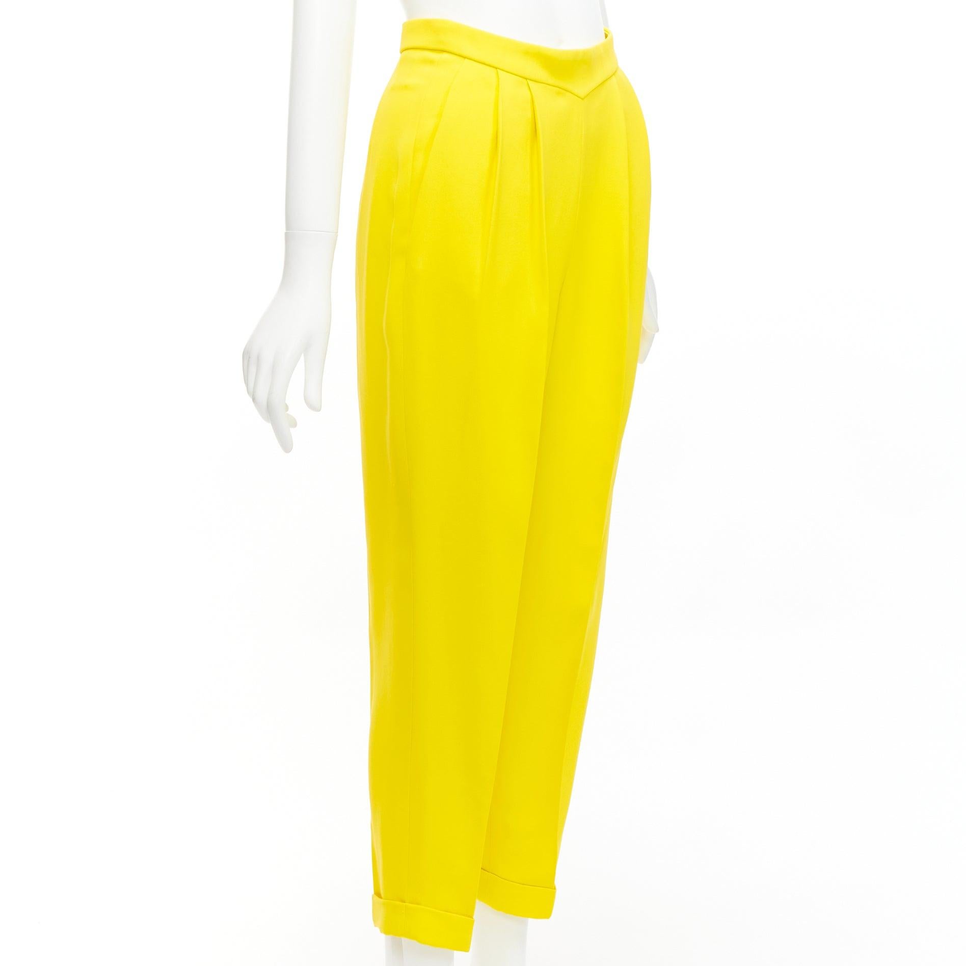 DELPOZO yellow viscose blend high V waistband harem pants FR36 S In Good Condition For Sale In Hong Kong, NT
