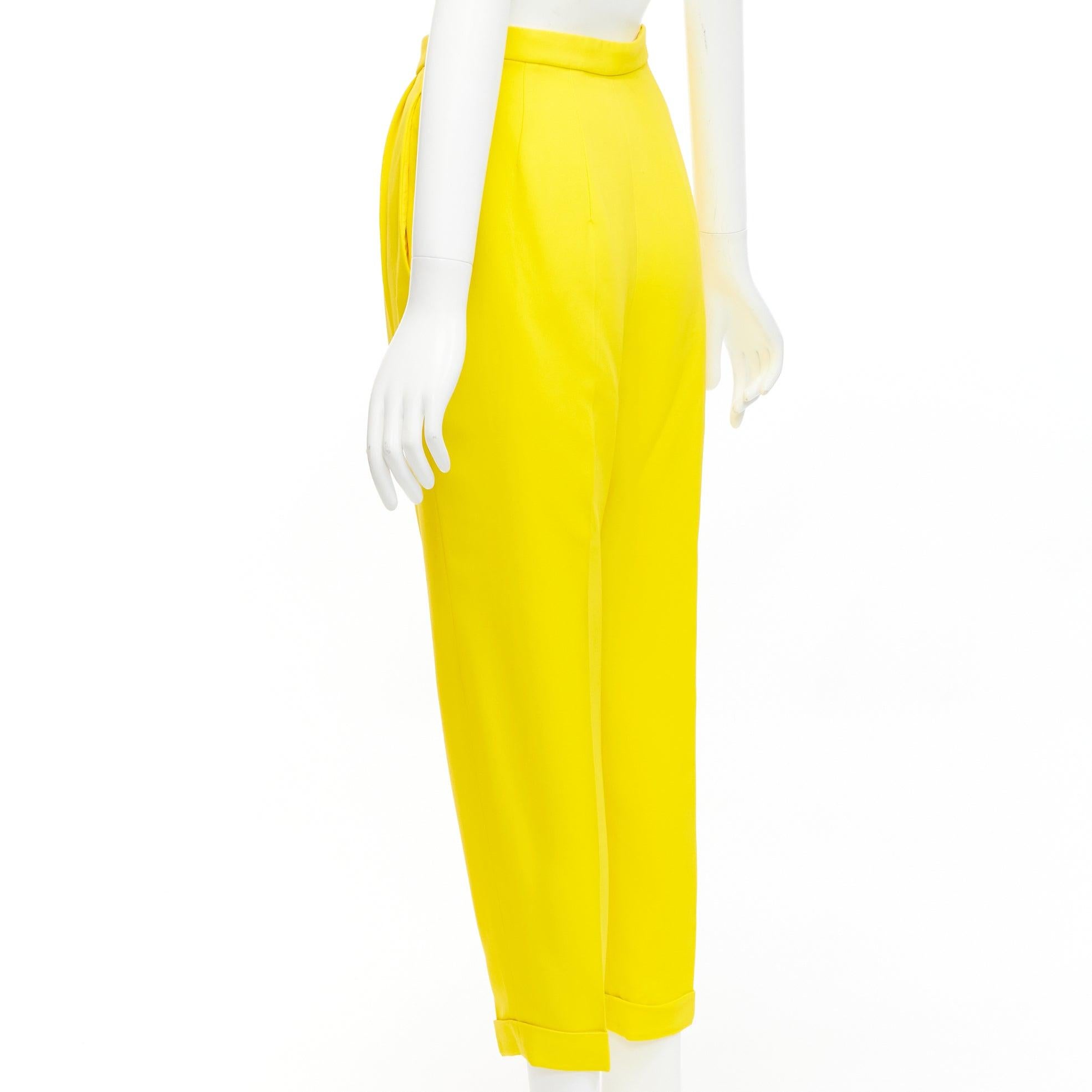 DELPOZO yellow viscose blend high V waistband harem pants FR36 S For Sale 2