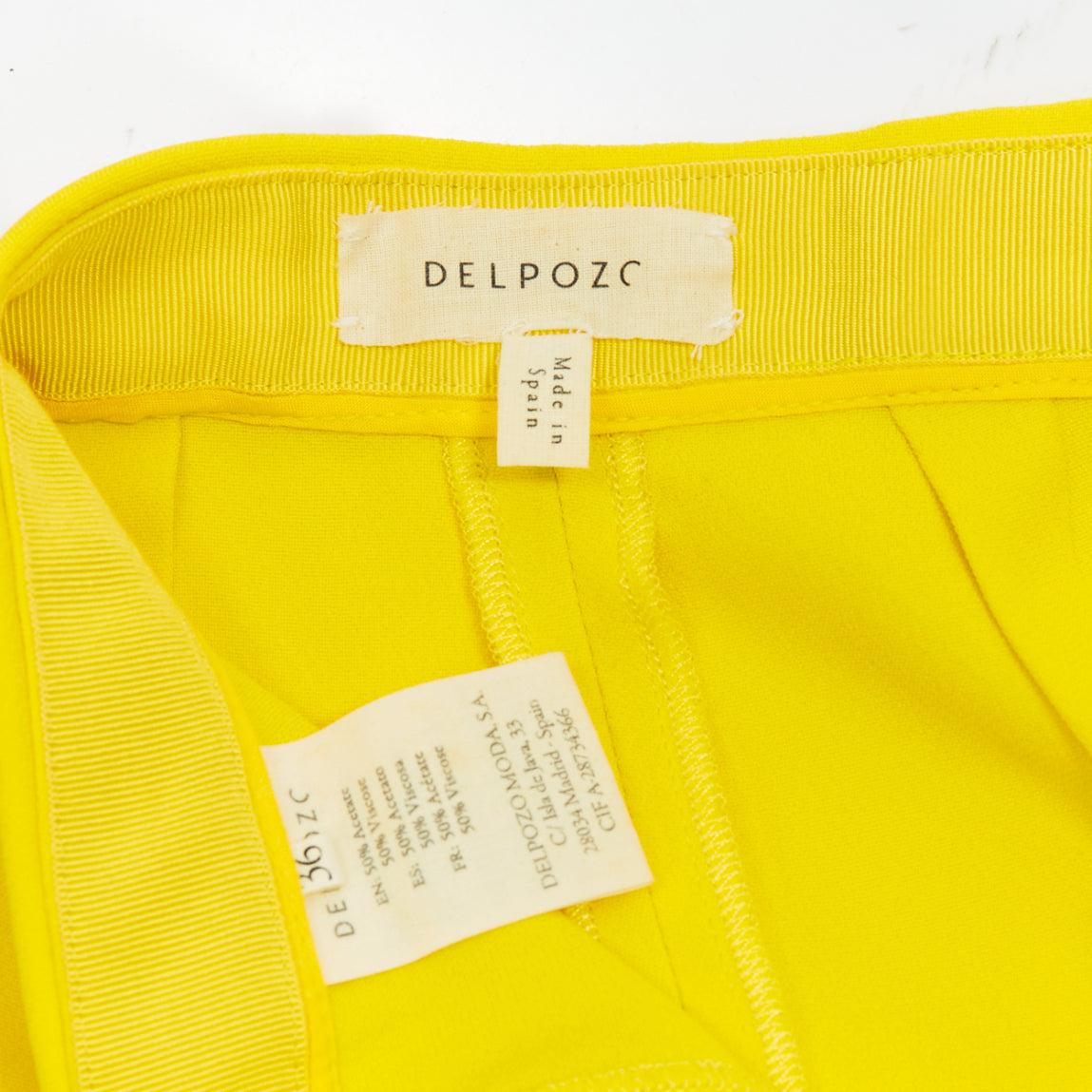 DELPOZO yellow viscose blend high V waistband harem pants FR36 S For Sale 4