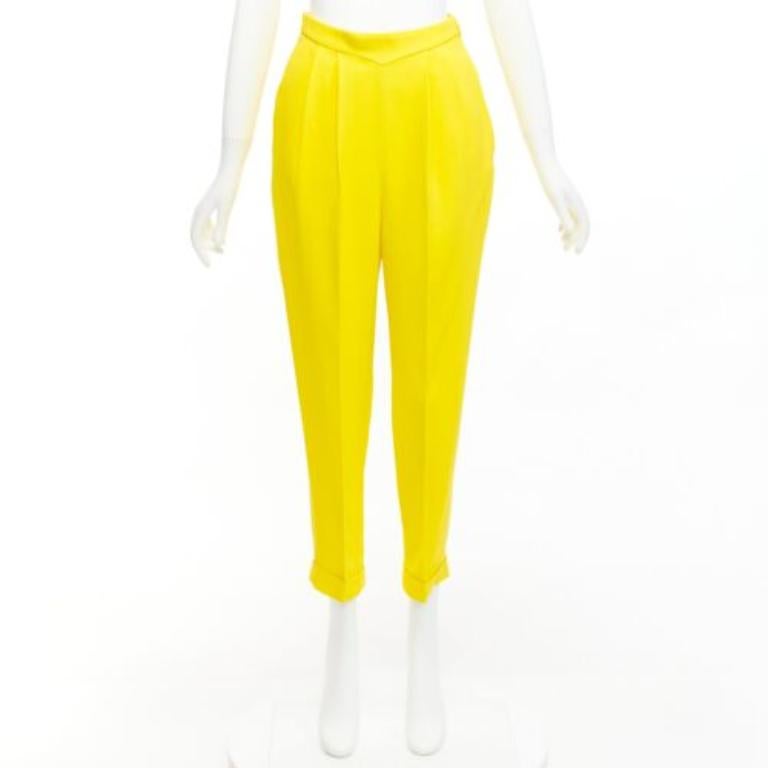 DELPOZO yellow viscose blend high V waistband harem pants FR36 S For Sale 4
