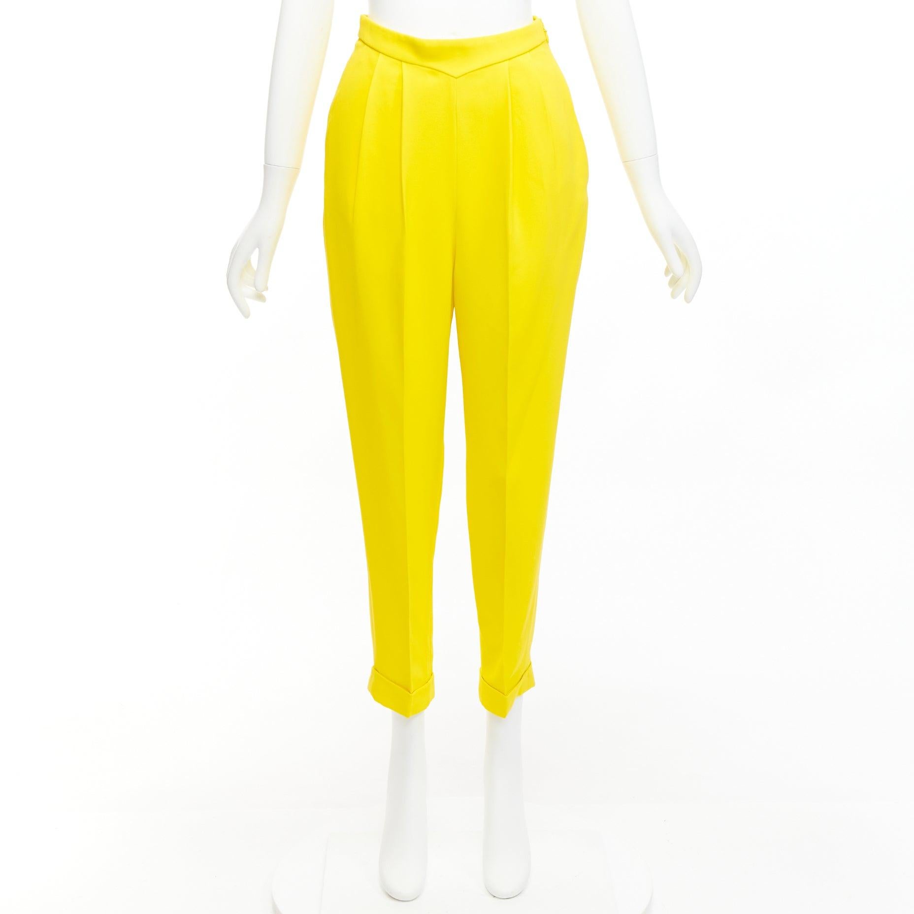 DELPOZO yellow viscose blend high V waistband harem pants FR36 S For Sale 5