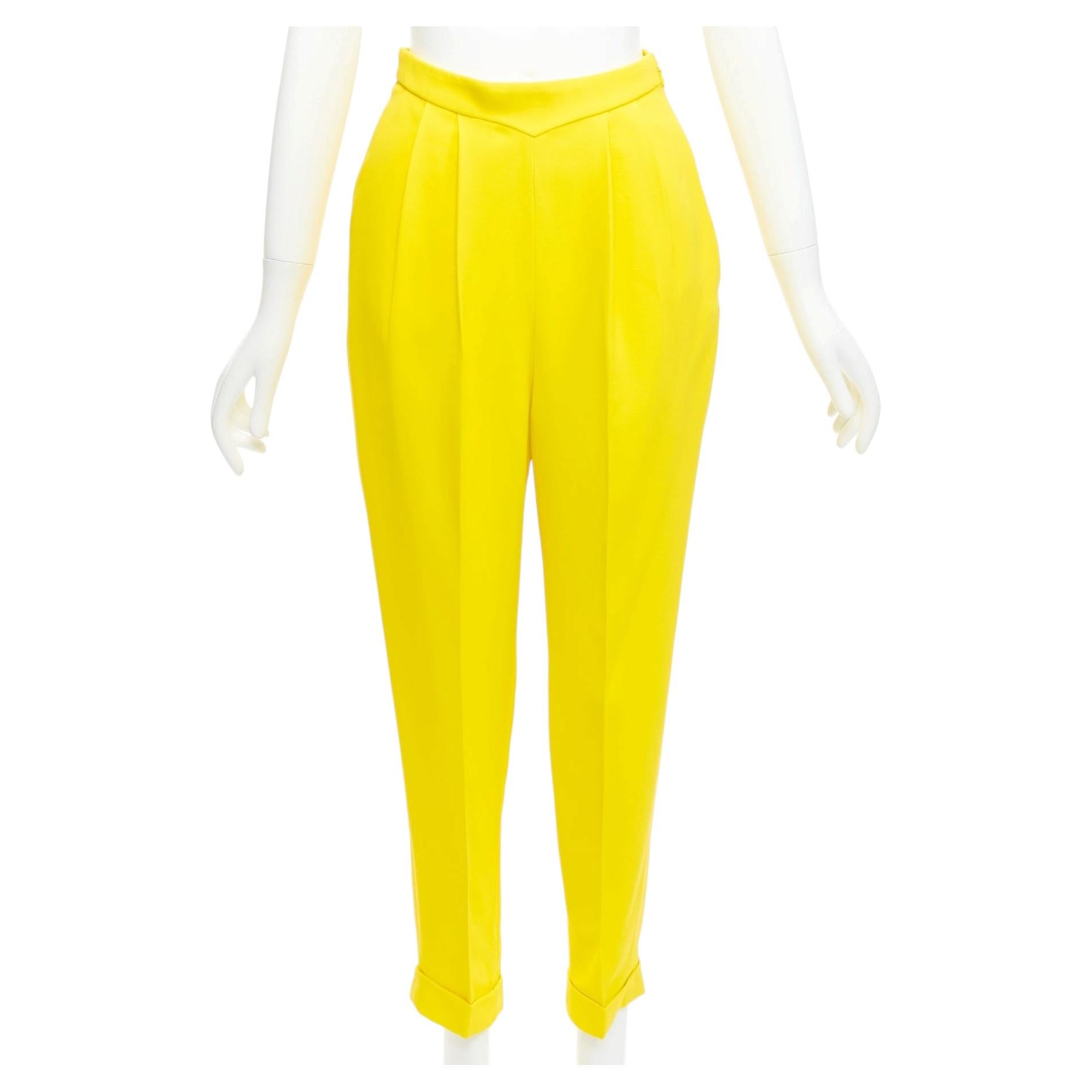 DELPOZO yellow viscose blend high V waistband harem pants FR36 S For Sale