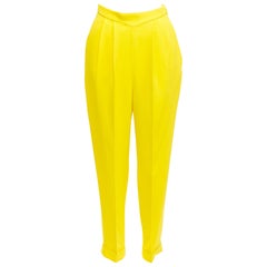 DELPOZO pantalón harén amarillo mezcla de viscosa cintura alta en V FR36 S