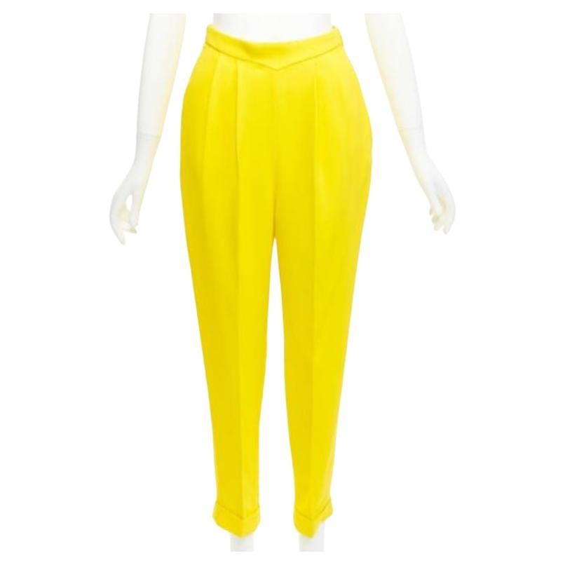 DELPOZO pantaloni harem in misto viscosa gialli a vita alta V.I.V.A. FR36 S