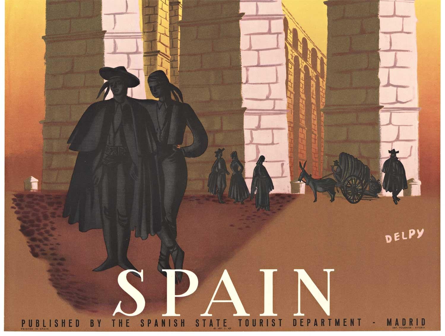 Original Original-Reiseplakat „Spain“ aus dem Jahr 1943  Delpy im Angebot 3