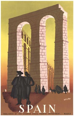 Original "Spain" original 1943 travel poster  Delpy